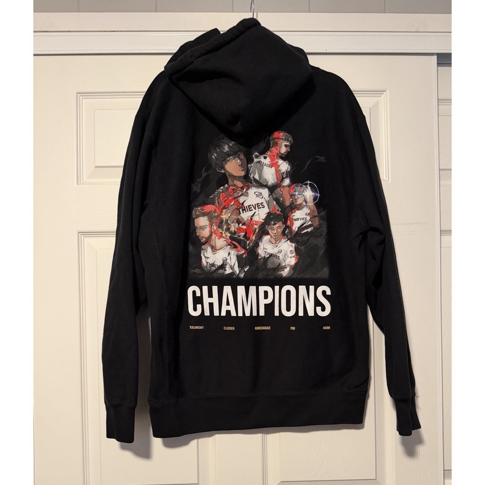 100 Thieves Worlds 2021 North American Champions Hoodie Men Black Sweater Hoody